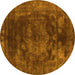 Round Oriental Yellow Industrial Rug, urb1890yw