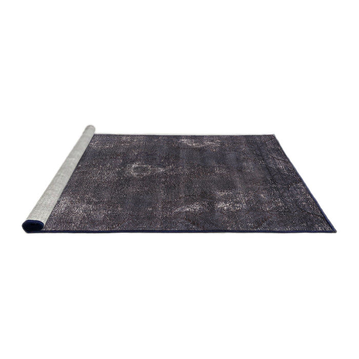 Sideview of Machine Washable Industrial Modern Black Rug, wshurb1891