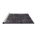 Sideview of Machine Washable Industrial Modern Black Rug, wshurb1891