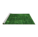 Sideview of Machine Washable Oriental Green Industrial Area Rugs, wshurb1891grn