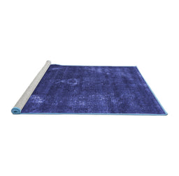 Sideview of Machine Washable Oriental Blue Industrial Rug, wshurb1891blu
