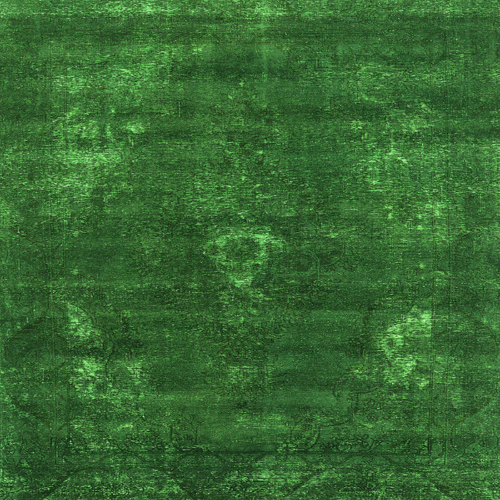 Square Oriental Green Industrial Rug, urb1891grn