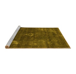 Sideview of Machine Washable Oriental Yellow Industrial Rug, wshurb1891yw