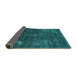 Sideview of Oriental Turquoise Industrial Rug, urb1891turq