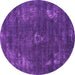 Round Oriental Purple Industrial Rug, urb1891pur