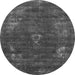 Round Oriental Gray Industrial Rug, urb1891gry