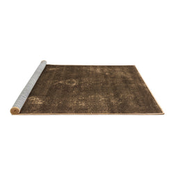 Sideview of Machine Washable Oriental Brown Industrial Rug, wshurb1891brn