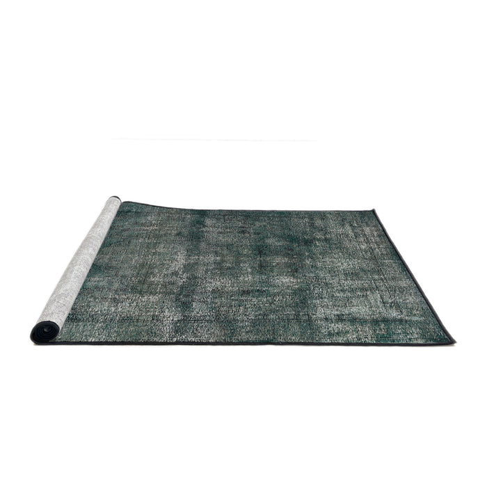 Sideview of Machine Washable Industrial Modern Charcoal Blue Rug, wshurb1892