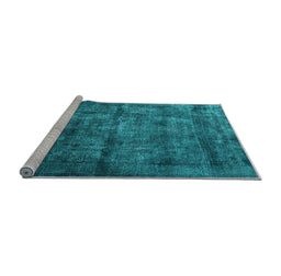 Sideview of Machine Washable Oriental Light Blue Industrial Rug, wshurb1892lblu