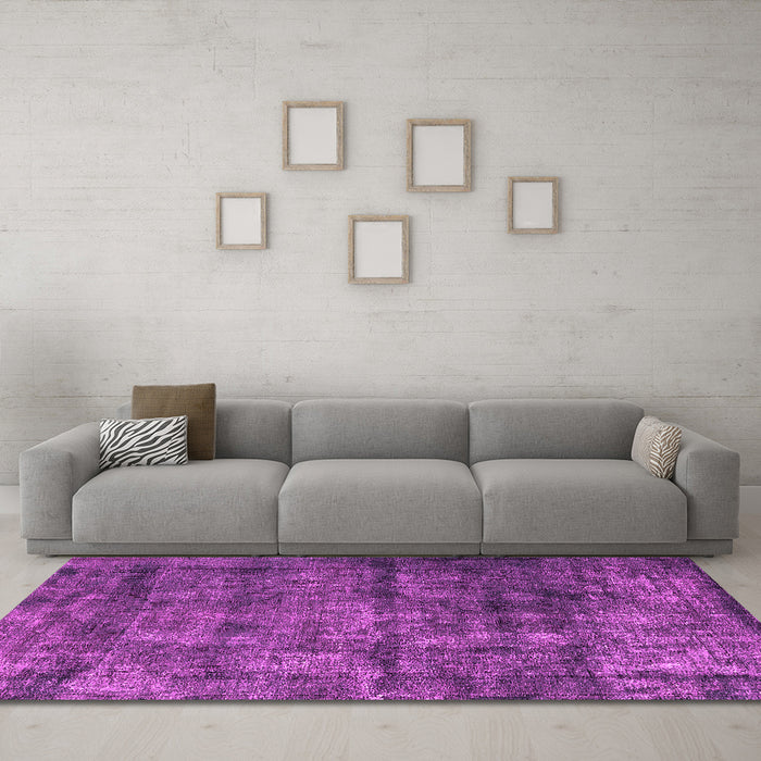 Machine Washable Oriental Pink Industrial Rug in a Living Room, wshurb1892pnk