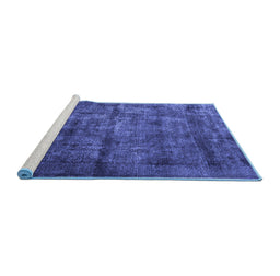 Sideview of Machine Washable Oriental Blue Industrial Rug, wshurb1892blu