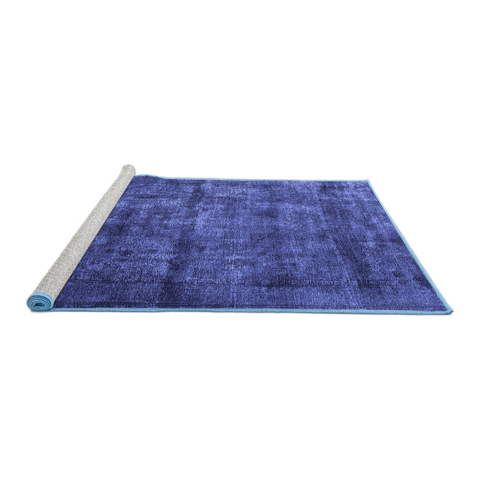 Sideview of Machine Washable Oriental Blue Industrial Rug, wshurb1892blu
