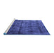 Sideview of Machine Washable Oriental Blue Industrial Rug, wshurb1892blu