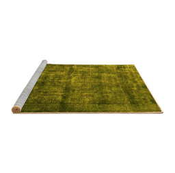 Sideview of Machine Washable Oriental Yellow Industrial Rug, wshurb1892yw