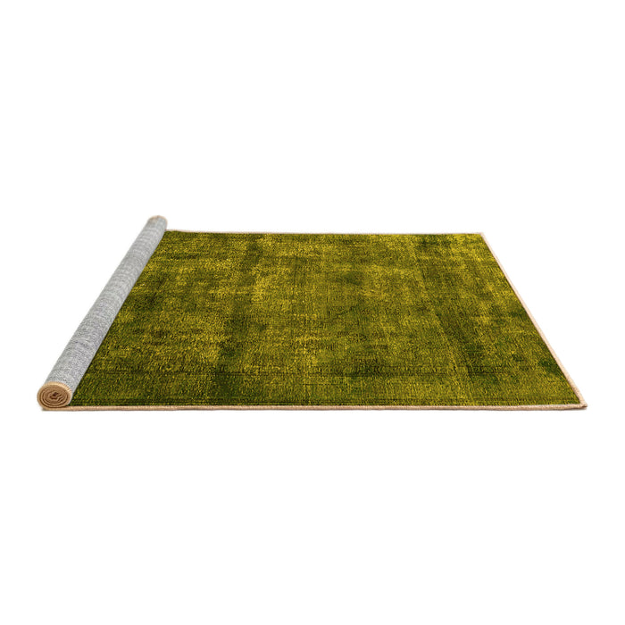 Sideview of Machine Washable Oriental Yellow Industrial Rug, wshurb1892yw