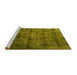 Sideview of Machine Washable Oriental Yellow Industrial Rug, wshurb1892yw