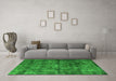 Machine Washable Oriental Green Industrial Area Rugs in a Living Room,, wshurb1892grn