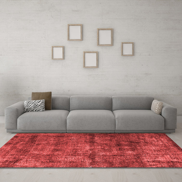 Industrial Red Washable Rugs