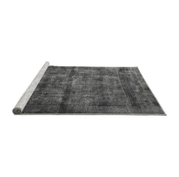 Sideview of Machine Washable Oriental Gray Industrial Rug, wshurb1892gry
