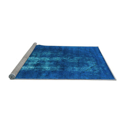 Sideview of Machine Washable Oriental Light Blue Industrial Rug, wshurb1893lblu