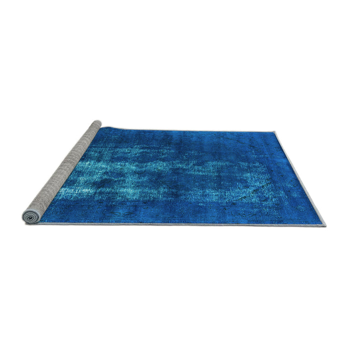 Sideview of Machine Washable Oriental Light Blue Industrial Rug, wshurb1893lblu