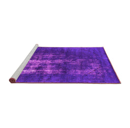 Sideview of Machine Washable Oriental Pink Industrial Rug, wshurb1893pnk