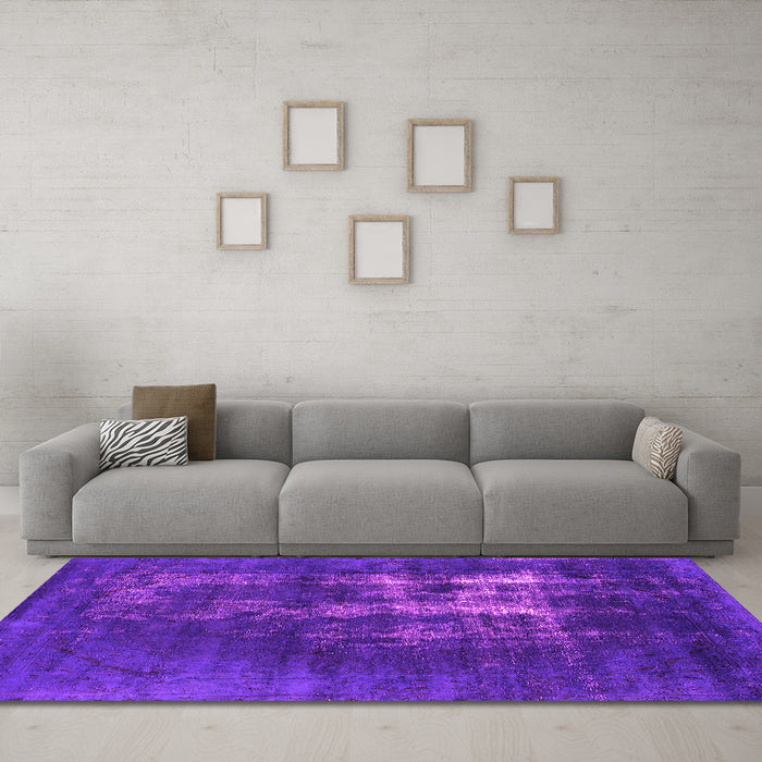 Machine Washable Oriental Pink Industrial Rug in a Living Room, wshurb1893pnk