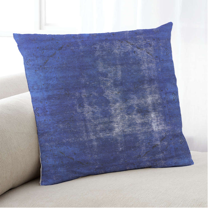 Lifestyle Image of Mid-Century Modern Urban Square Sapphire Blue Throw Pillow, 18 inch by 18 inch, pwurb1893