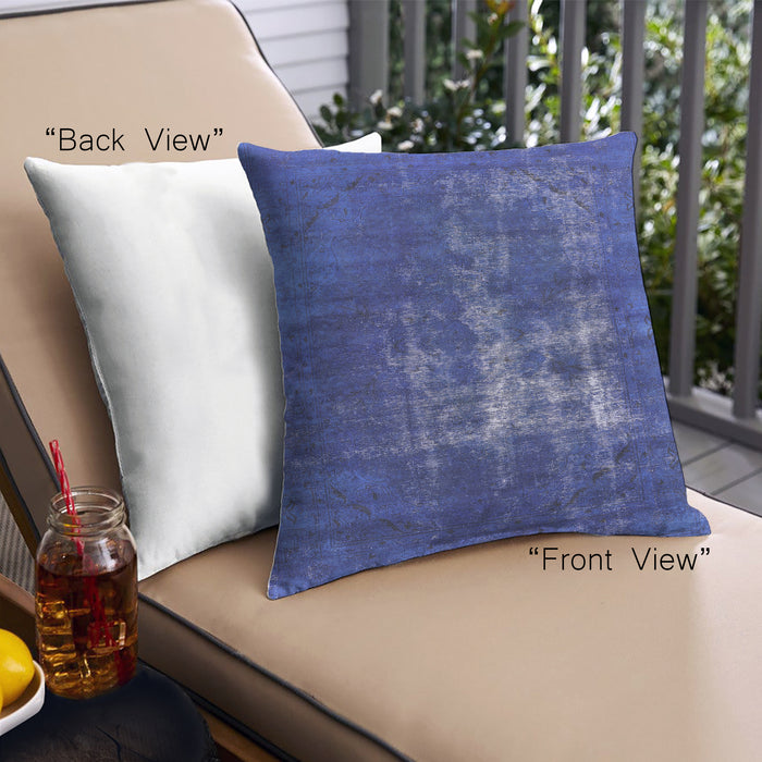 Front View of Mid-Century Modern Urban Square Sapphire Blue Throw Pillow, 18 inch by 18 inch, pwurb1893