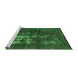 Sideview of Machine Washable Oriental Emerald Green Industrial Area Rugs, wshurb1893emgrn