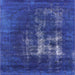 Square Mid-Century Modern Sapphire Blue Oriental Rug, urb1893