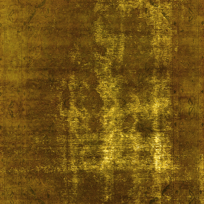 Machine Washable Oriental Yellow Industrial Rug, wshurb1893yw