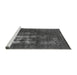 Sideview of Machine Washable Oriental Gray Industrial Rug, wshurb1893gry