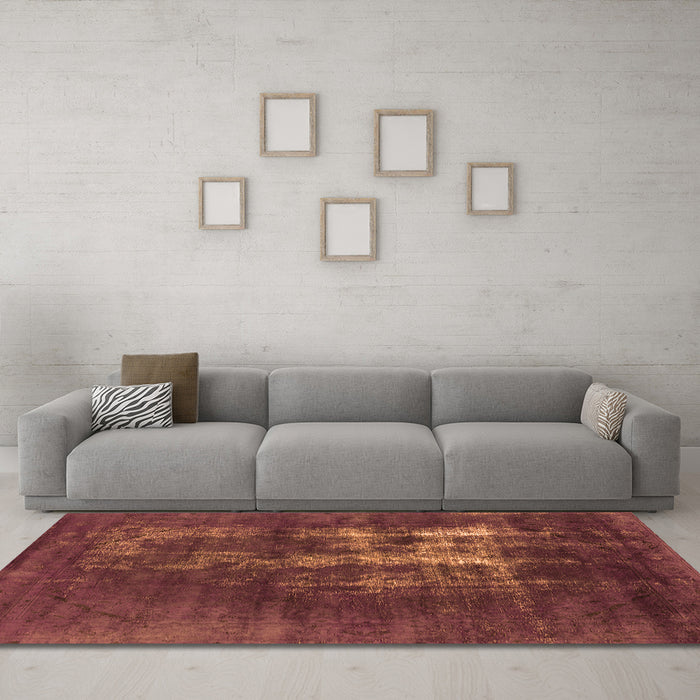 Machine Washable Oriental Orange Industrial Area Rugs in a Living Room, wshurb1893org