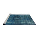 Sideview of Machine Washable Industrial Modern Blue Ivy Blue Rug, wshurb1894