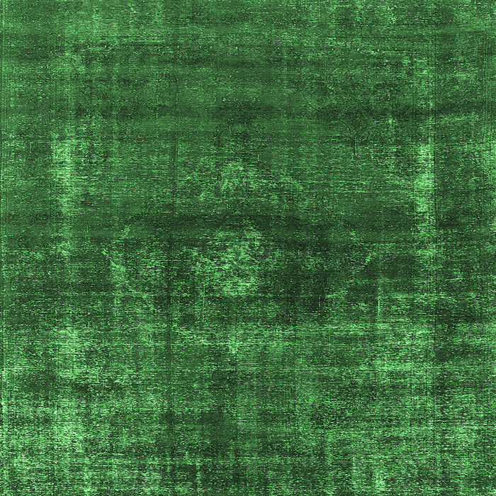 Square Machine Washable Oriental Emerald Green Industrial Area Rugs, wshurb1894emgrn