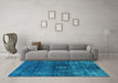 Machine Washable Oriental Light Blue Industrial Rug in a Living Room, wshurb1894lblu