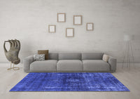 Machine Washable Oriental Blue Industrial Rug, wshurb1894blu