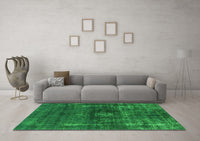 Machine Washable Oriental Green Industrial Rug, wshurb1894grn