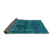 Sideview of Oriental Turquoise Industrial Rug, urb1894turq