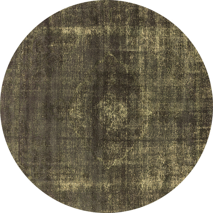 Round Oriental Brown Industrial Rug, urb1894brn