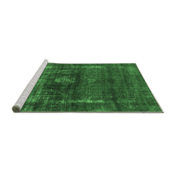 Sideview of Machine Washable Oriental Emerald Green Industrial Area Rugs, wshurb1894emgrn