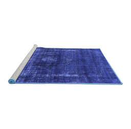 Sideview of Machine Washable Oriental Blue Industrial Rug, wshurb1894blu
