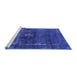 Sideview of Machine Washable Oriental Blue Industrial Rug, wshurb1894blu