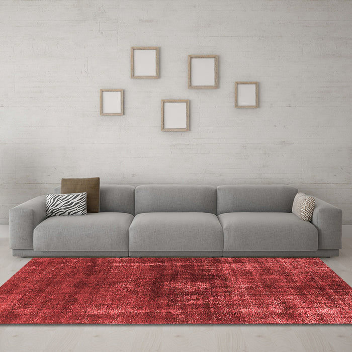Industrial Red Washable Rugs