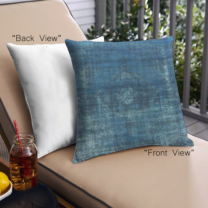 Front View of Mid-Century Modern Urban Square Blue Ivy Blue Throw Pillow, 18 inch by 18 inch, pwurb1894