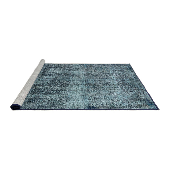 Sideview of Machine Washable Industrial Modern Koi Blue Rug, wshurb1895