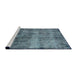 Sideview of Machine Washable Industrial Modern Koi Blue Rug, wshurb1895