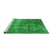 Sideview of Machine Washable Oriental Green Industrial Area Rugs, wshurb1895grn