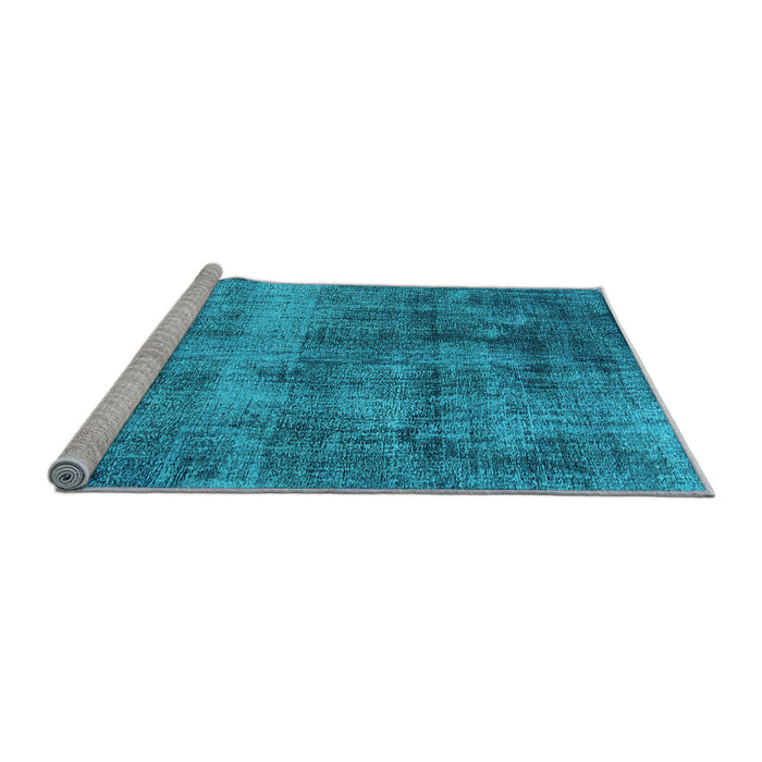 Sideview of Machine Washable Oriental Light Blue Industrial Rug, wshurb1895lblu